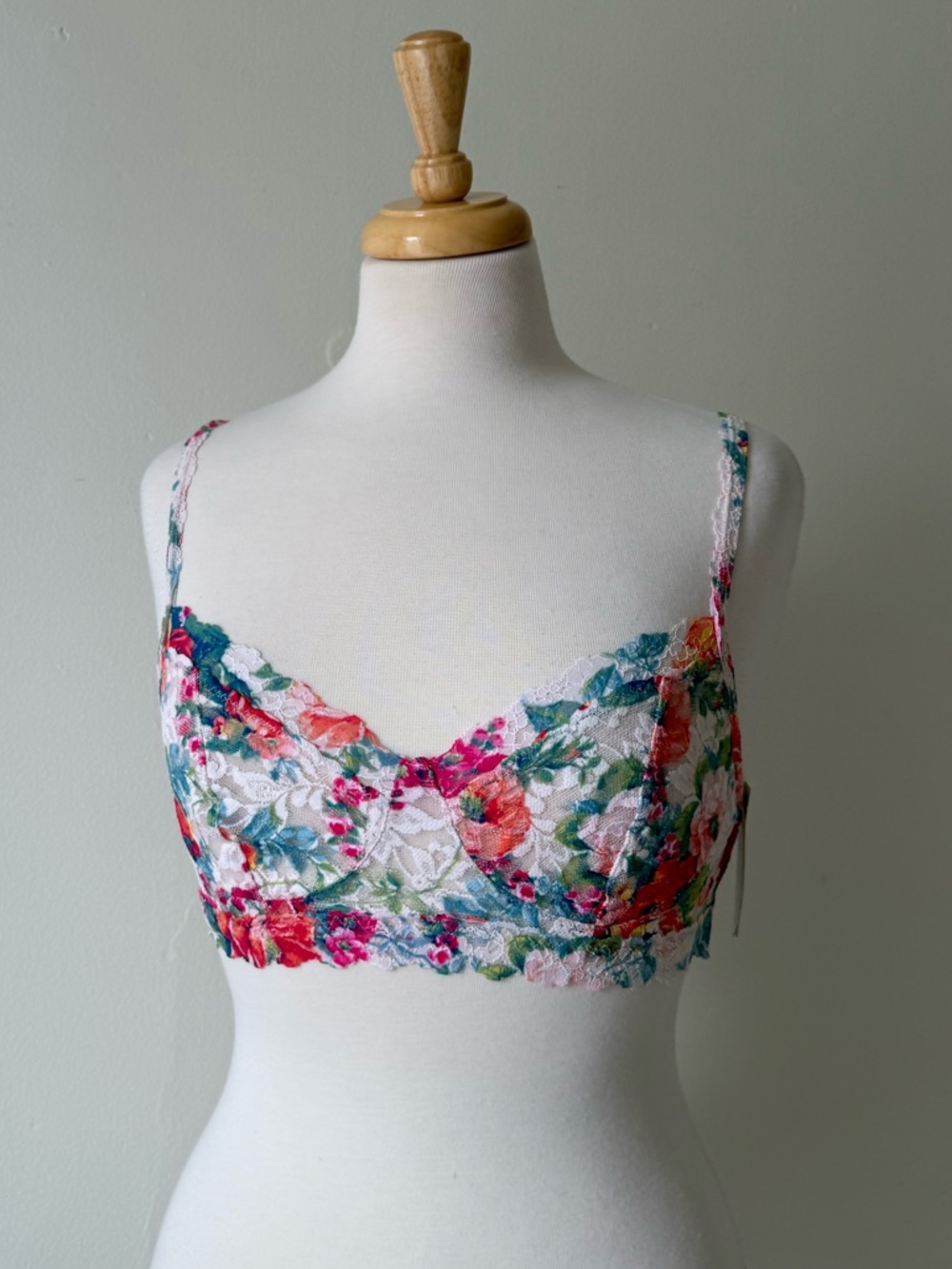 Hanky Panky English Garden Retro Bralette Floral Lace XS NWT
